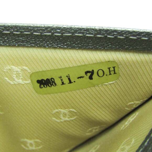 CHANEL Authentic Silver Leather Wallet